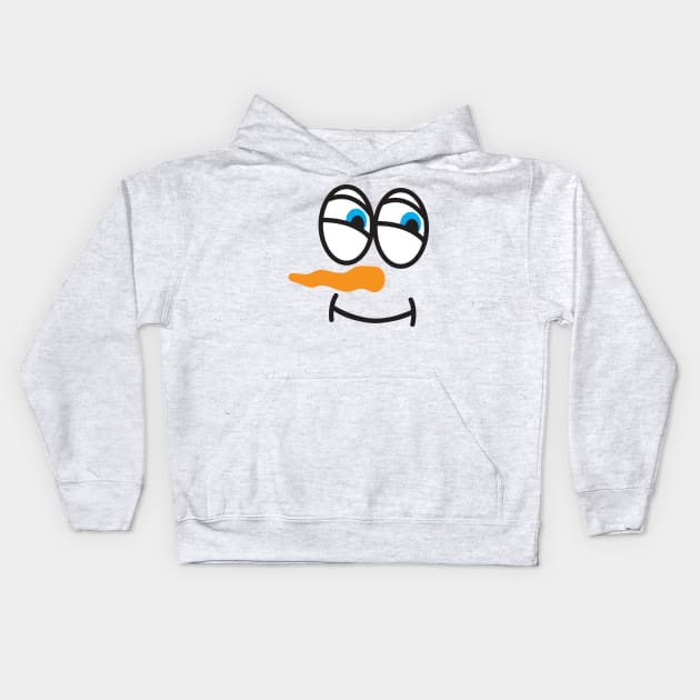 snowman face Kids Hoodie by MZeeDesigns